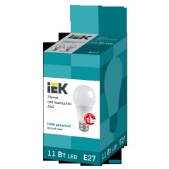 Лампа светодиодная A60 груша 11Вт 230В 4000К E27 IEK