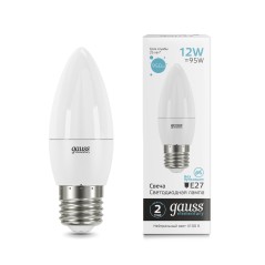 Лампа светодиодная LED 12 Вт 950 лм 4100К свеча нейтральный E27 AC 220В Elementary Gauss