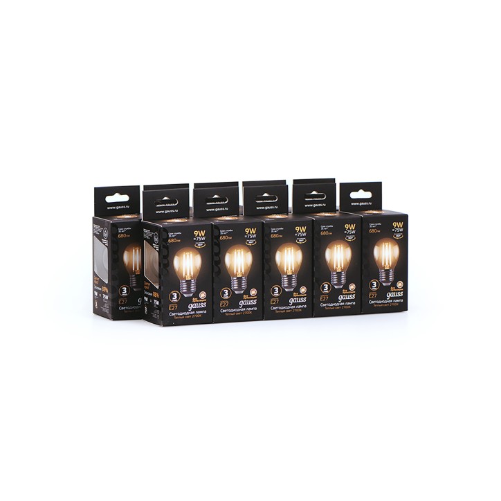 Лампа светодиодная филаментная LED 9 Вт 680 лм 2700К шар P45 теплый E27 AC 220В прозрачная колба Bla Лампа светодиодная филаментная LED 9 Вт 680 лм 2700К шар P45 теплый E27 AC 220В прозрачная колба Bla