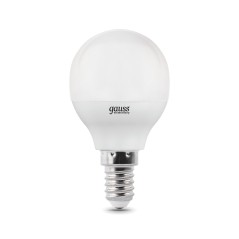Лампа светодиодная LED 6 Вт 450 лм 4100К шар P45 нейтральный E14 AC 220В Elementary Gauss