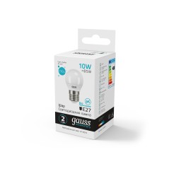 Лампа светодиодная LED 10 Вт 730 лм 4100К шар P45 нейтральный E27 AC 220В Elementary Gauss