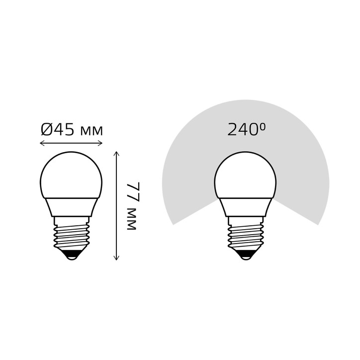 Лампа светодиодная LED 10 Вт 730 лм 4100К шар P45 нейтральный E27 AC 220В Elementary Gauss Лампа светодиодная LED 10 Вт 730 лм 4100К шар P45 нейтральный E27 AC 220В Elementary Gauss