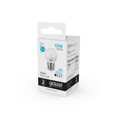 Лампа светодиодная LED 10 Вт 730 лм 4100К шар P45 нейтральный E27 AC 220В Elementary Gauss