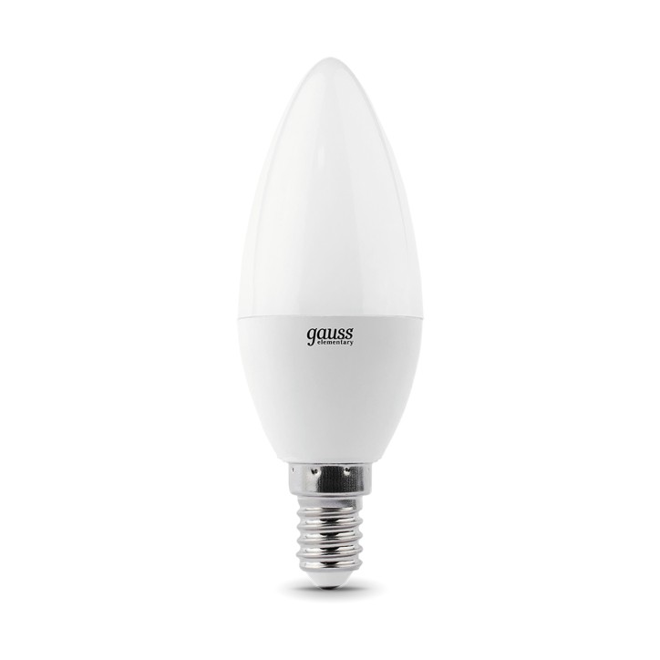 Лампа Gauss Elementary Свеча 8W 560lm 6500K Е14 LED 1/10/100