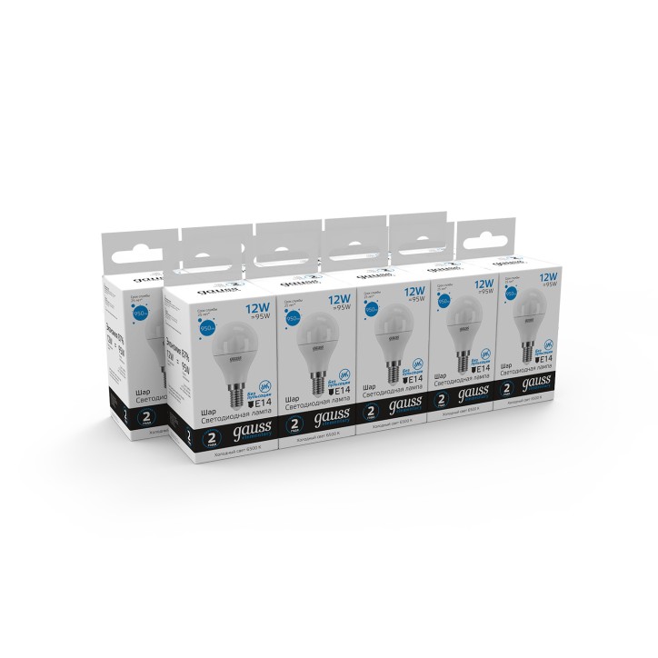 Лампа светодиодная LED 12 Вт 950 лм 6500К шар P45 холодный E14 AC 220В Elementary Gauss Лампа светодиодная LED 12 Вт 950 лм 6500К шар P45 холодный E14 AC 220В Elementary Gauss