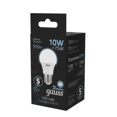 Лампа светодиодная LED 10 Вт 920 лм 4100К А60 груша нейтральный E27 AC 220В Black Gauss
