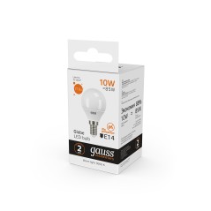 Лампа светодиодная LED 10 Вт 710 лм 3000К шар P45 теплый E14 AC 220В Elementary Gauss