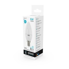 Лампа светодиодная LED 6 Вт 450 лм 4100К свеча нейтральный E14 AC 220В Elementary Gauss