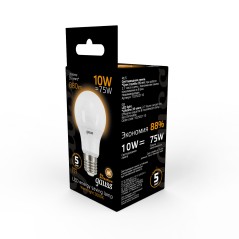 Лампа светодиодная LED 10 Вт 880 лм 3000К А60 груша теплый E27 AC 220В Black Gauss