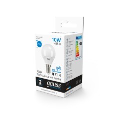 Лампа светодиодная LED 10 Вт 750 лм 6500К шар P45 холодный E14 AC 220В Elementary Gauss