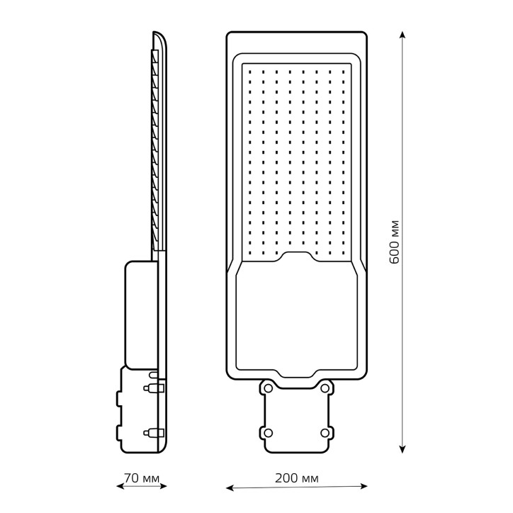 "Светильник Уличный Gauss LED Avenue IP65 600*200*70 200W 20 000lm 5000K 190-250V КСС ""Ш"" 1/4"