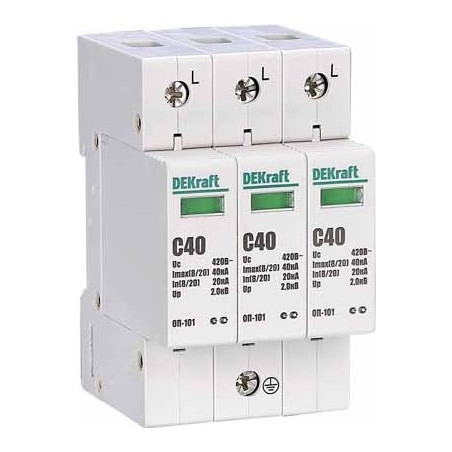 Ограничитель перенапряжения трехполюсный ОП-101 3п 40кА C