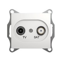 GLOSSA Розетка телевизионная TV-SAT одиночная в рамку 1дБ белая
