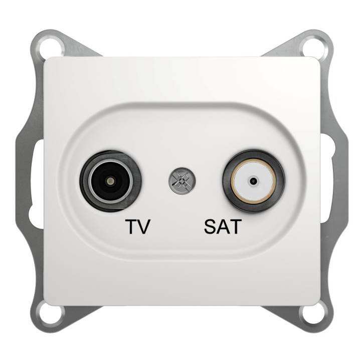 GLOSSA Розетка телевизионная TV-SAT одиночная в рамку 1дБ белая