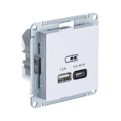 ATLASDESIGN USB РОЗЕТКА A + тип-C 45Вт высокоскор.заряд. QC, PD, механизм, ЛОТОС