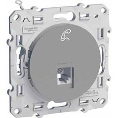 ODACE Розетка телефонная RJ12 6 контактов алюминий