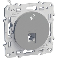 ODACE Розетка телефонная RJ12 6 контактов алюминий