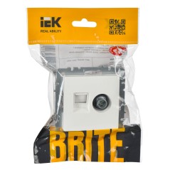 BRITE Розетка двойная TV+RJ45 кат.5E РТВ/РК12-БрКр белый