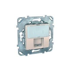 UNICA Розетка компьютерная 1хRJ45 в рамку категория 5е бежевая