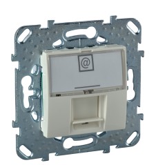 UNICA Розетка компьютерная 1хRJ45 в рамку категория 5е бежевая