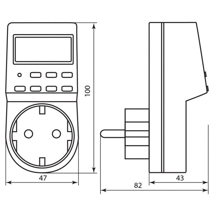 Розетка с таймером (недельная) 3600W/16A 230V, TM24