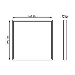 Светильник офисный Gauss 36W 3050lm 4000K IP20 595*595*19мм матовый LED 1/4