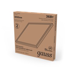 Светильник офисный Gauss 36W 3050lm 4000K IP20 595*595*19мм матовый LED 1/4