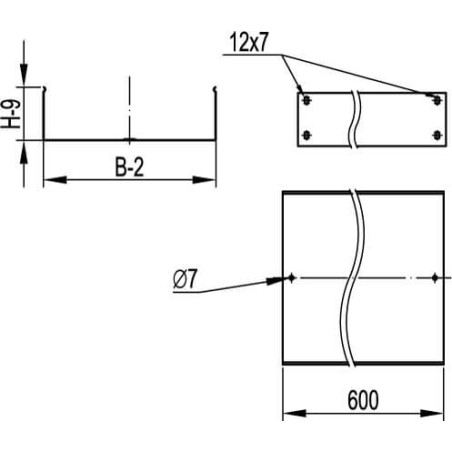 Переходник RRC симметричный 200/150 H80 в комплекте с крепежными элементами и соединительными пластинами