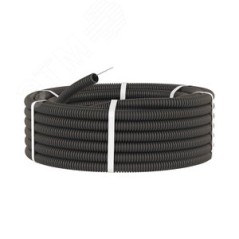 Труба гофрированная ПНД 25 мм с протяжкой черная (50м)