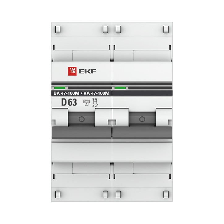 Автоматический выключатель 2P 63А (D) 10kA ВА 47-100M с электромагнитным расцепителем PROxima