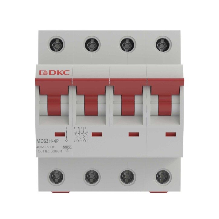 Выключатель автоматический четырехполюсный 4А D MD63H-4PD4 10кА