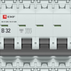 Автоматический выключатель 4P 32А (B) 6кА ВА 47-63N EKF PROxima