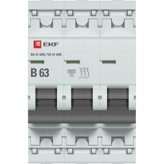 Автоматический выключатель 3P 63А (B) 6кА ВА 47-63N EKF PROxima