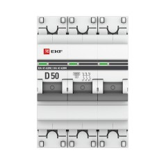 Автоматический выключатель 3P 50А (D) 6кА ВА 47-63M c одним магнитным расцепителем