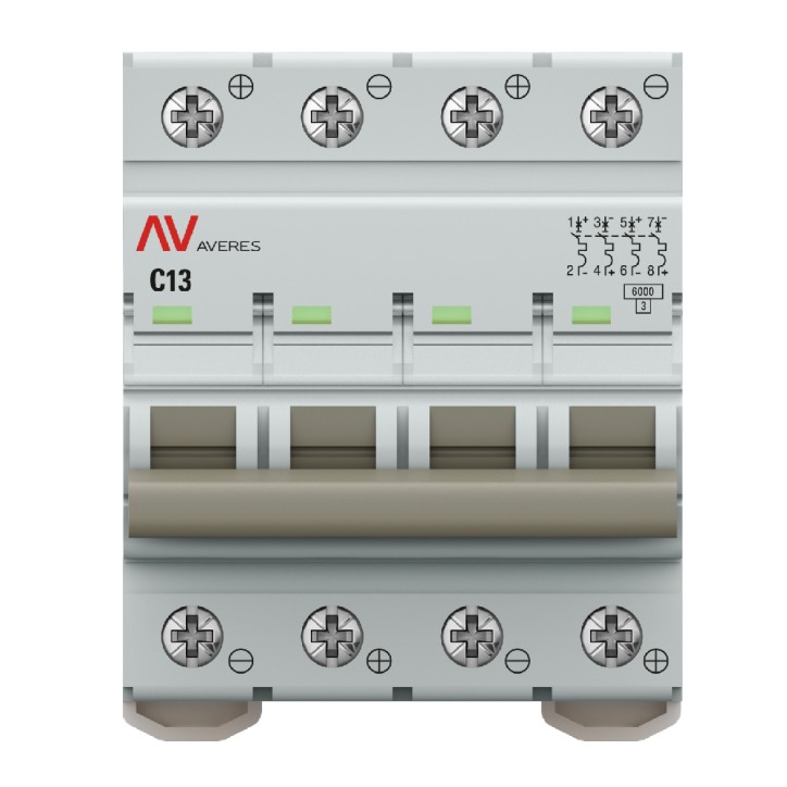 Выключатель автоматический AV-6 DC 4P 13A (C) 6kA EKF AVERES