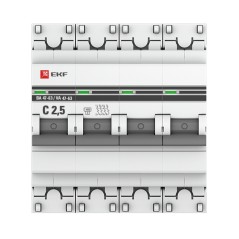 Автоматический выключатель ВА 47-63, 4P 2,5А (C) 4,5kA EKF PROxima