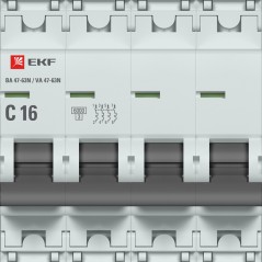 Автоматический выключатель 4P 16А (C) 6кА ВА 47-63N EKF PROxima