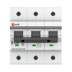 Автоматический выключатель ВА 47-125, 3P 125А (D) 15кА EKF PROxima