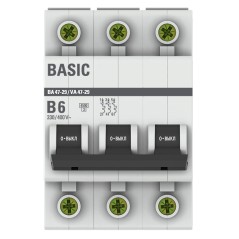 Автоматический выключатель 3P 6А (B) 4,5кА ВА 47-29 Basic