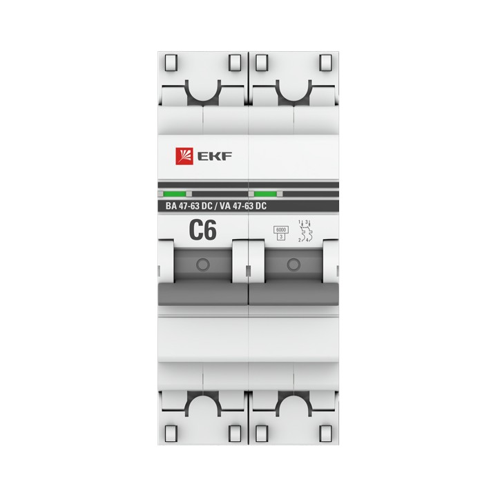 Автоматический выключатель 2P 6А (C) 6кА ВА 47-63 DC PROxima