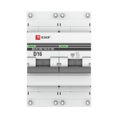 Автоматический выключатель ВА 47-100, 2P 16А (D) 10kA EKF PROxima