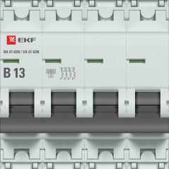 Автоматический выключатель 4P 13А (B) 6кА ВА 47-63N EKF PROxima