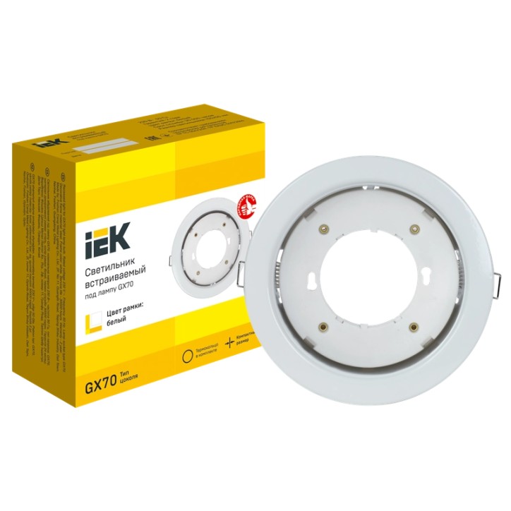 LIGHTING Светильник 4115 встраиваемый под лампу GX70 белый IEK
