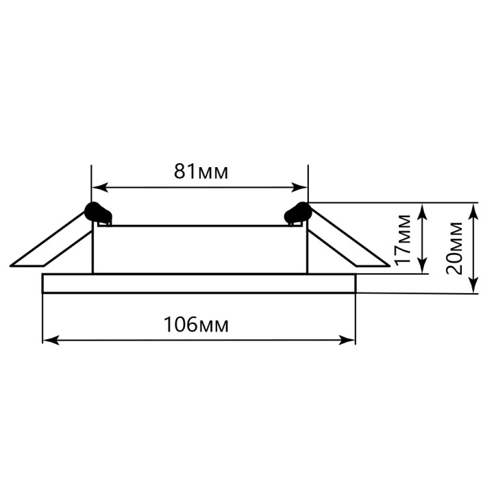 Светильник потолочный встраиваемый, 15W 230V GX53, черный хром, без лампы, DL53