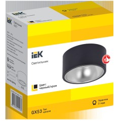 LIGHTING Светильник 4017 накладной потолочный под лампу GX53 черный/хром IEK