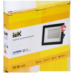 Прожектор СДО 06-70 светодиодный черный IP65 6500K IEK