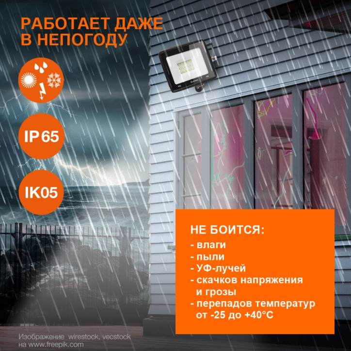 Прожектор светодиодный ДО-150Вт 6500К 13500Лм IP65