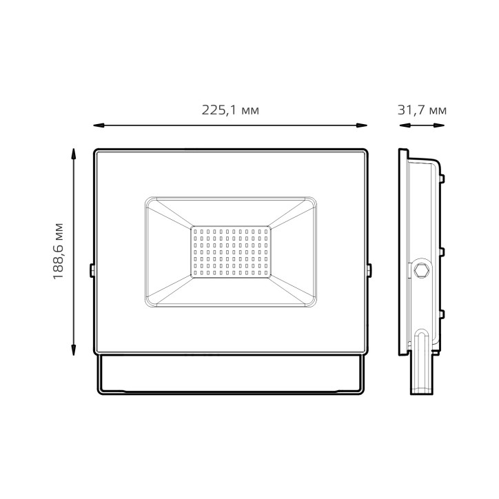 Прожектор Gauss BASIC 70W 6300lm 6500K 200-240V IP65 графитовый LED 1/10