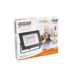 Прожектор Gauss Elementary 70W 7150lm 3000К 175-265V IP65 черный LED 1/10