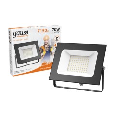 Прожектор Gauss Elementary 70W 7150lm 3000К 175-265V IP65 черный LED 1/10